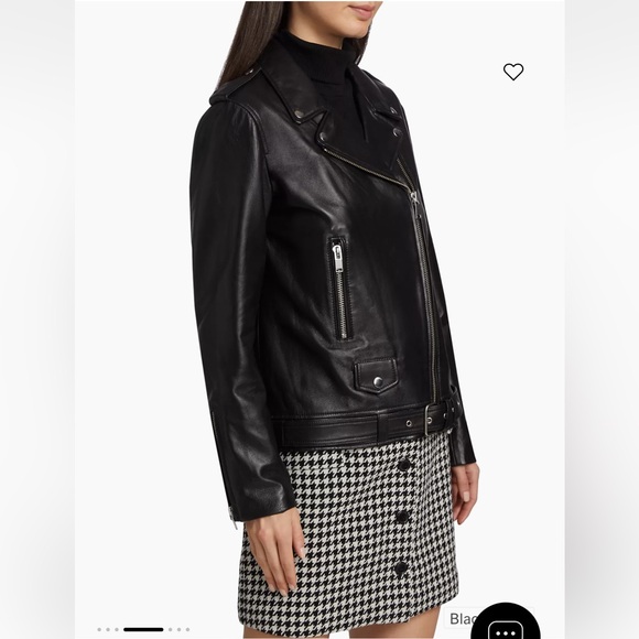 NWT ENA PELLY NEW YORKER OVERSIZED LEATHER JACKET SZ 2 - Picture 4 of 13